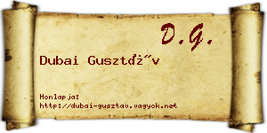 Dubai Gusztáv névjegykártya